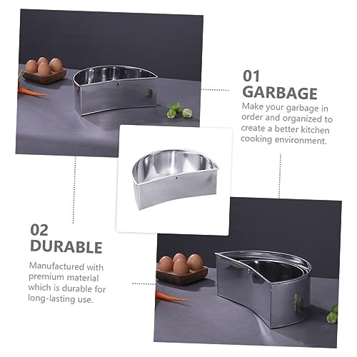 Cabilock cubo de basura rectangular de acero inoxidable miniatura 3