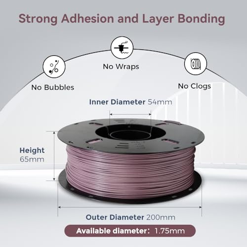 Image of VOXELAB Carbon Fiber PLA 3D Printer Filament, PLA Carbon Fiber Filament 1.75mm 1KG (2.2 LBS) 1 Spool, 3D Printing Material, Dimensional Accuracy + /- 0.02 mm, PLA CF Dusty Pink