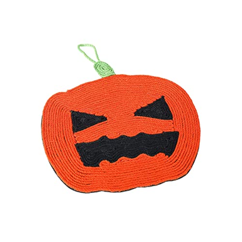 Abaodam Halloween Cat Scratching Board Sisal Cat Pumpkin Shape Durable and Skin Friendly for Exercise and Claw Sharpening