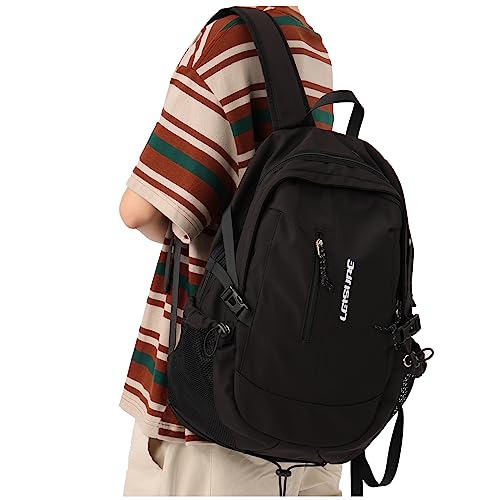 suradar Mochila Negra Mochilas Escolar Adolescente Universitarias Portatil Compartimentos Mochilas Colegio Ligera Mochila Instituto Casual Backpack para Escolar Viaje Trabajo -Negro