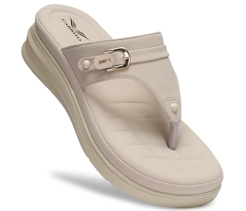 Image of Carrito, Women Wedge Heels Thong Sandals| Comfortable Flats Sandals | Comfort Orthopaedic Sandals for Women| Doctor Slippers /Flip-Flops | Arch Support & Heel Cushion | Lightweight Anti-Skid Sole | Ultra-Cushioned Shock Absorbing Footbed | Available in Open Toe & Toe Separator Style