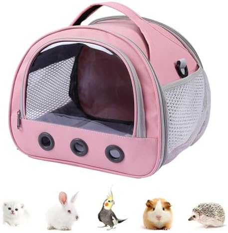 Transportador transparente para mascotas, jaula de viaje transparente portátil, contenedor de transporte, jaula de viaje para pájaros, ratas, hámsters y otros animales pequeños