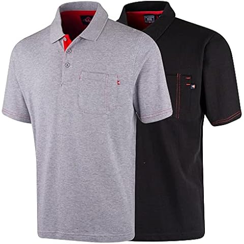 Lee Cooper Men's Pique Polo Shirt, Grey Marl Cover