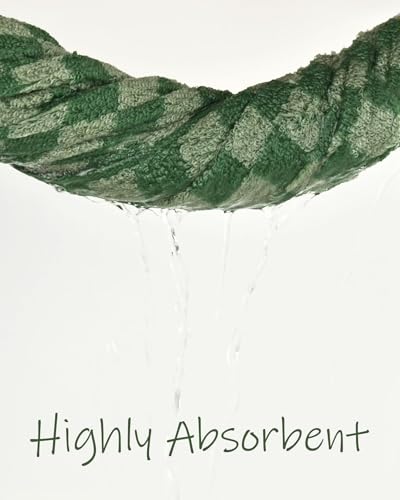 Jacquotha Luxury Bath Towels For Bathroom Green Checkered  thumb #5