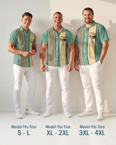 Image of 99TIMORO Funny Film Summer Button Down Shirt Men Short Sleeve Top | Movie Character Hawaiian Shirts for Men Lightweight Breathable Beach Vacation Business Casual Summer Gifts Classic Fit