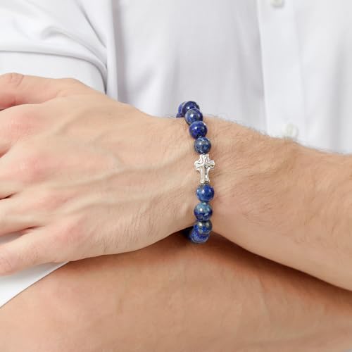 Pulsera masculina de piedras naturales 10mm ajustable miniatura 4