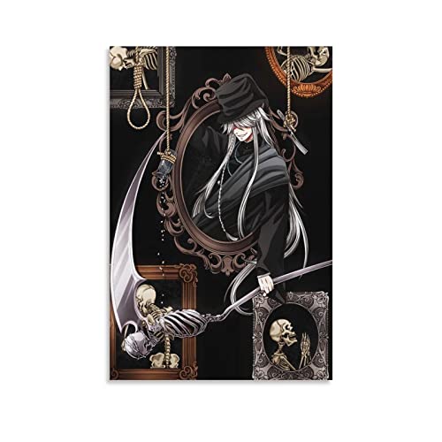XCSL Black Butler Anime Poster Undertaker Skull Scythe Canvas Art Poster and Wall Art Picture Print Modern Family Bedroom Decor Posters 08x12inch(20x30cm)