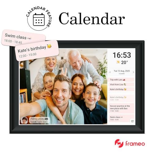 Image of 64GB FRAMEO 10.5 Inch Smart WiFi Digital Photo Frame 1920x1280 FHD IPS LCD Touch Screen, Auto-Rotate, 64GB Storage, Support SD Card & USB Drive, Share Moments Instantly via Frameo App from Anywhere