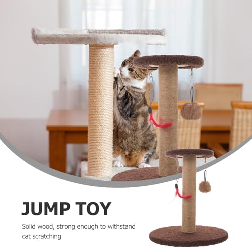 Rascador para gato Toyvian poste de sisal con juguete colgante miniatura 7