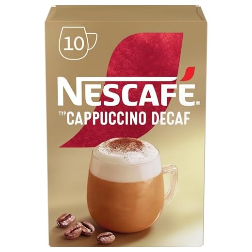 NESCAFÉ GOLD CAPPUCCINO DESCAFEINADO, cremoso café soluble descafeinado con leche desnatada, Estuche con 10 sobres