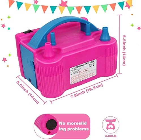 UK SELLER - Heavy Duty Electric Balloon Pump - Portable Air Blower Dual Nozzle Balloon Inflator Blower Pump for Party, Wedding, Birthday, Activities and Festival Decoration
