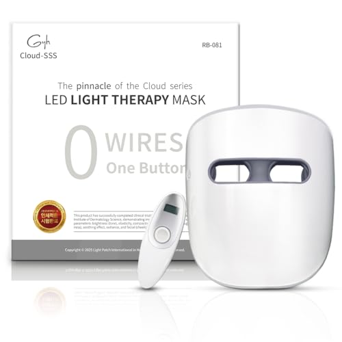 Image of GYH LED Face Mask Light Therapy, Red Light Therapy for Face, Wireless High Dose Green, Blue, Infrared Light Therapy Mask for Skin Care & Anti-wrinkles, Cloud-SSS