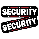 2 Pack Security Magnet for Car, Large Patrol Car Magnetic Signs, Reflective Security Magnetic Sign for Vehicle Door Guard Professional 15.7 Inch x 5.3 Inch (White-Security-2 Pack)