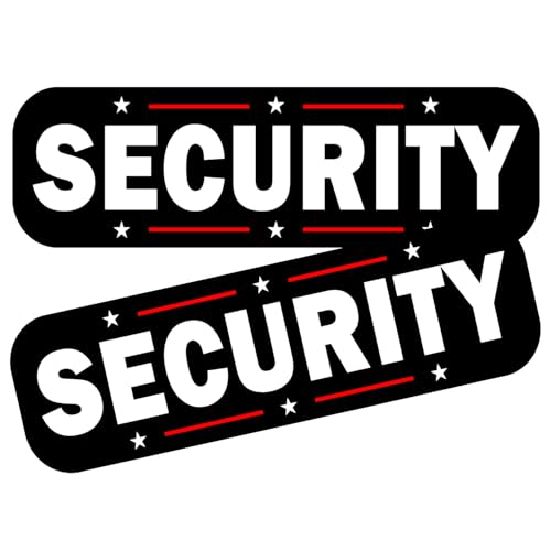 2 Pack Security Magnet for Car, Large Patrol Car Magnetic Signs, Reflective Security Magnetic Sign for Vehicle Door Guard Professional 15.7 Inch x 5.3 Inch (White-Security-2 Pack)