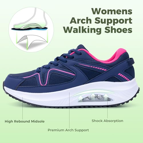 Image of Autper Plantar Fasciitis Shoes Women Walking Arch Support Tennis Casual Athletic Nurse Orthotic Sneakers for Foot Pain Relief