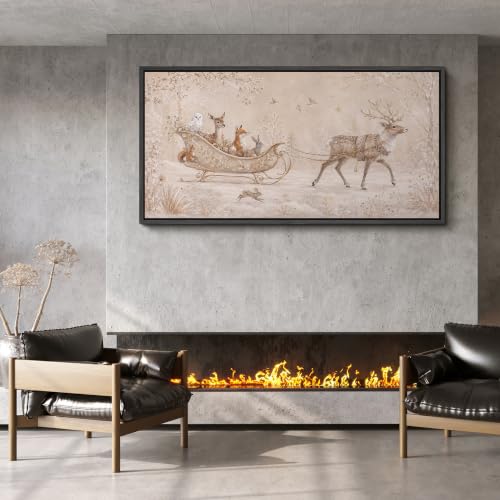 Image of MUDECOR Extra Large Framed Canvas Print Wall Art Winter for Living Room