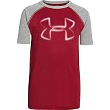 Under Armour Jungen-Shirt Tech, Kurzarm, mit großem Logo Gr. Large, Ruby/Gray Heather
