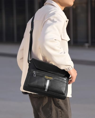 Zipper Buckle Leather Messenger Bag Crossbody Shoulder Bag Vintage Handle Bags3