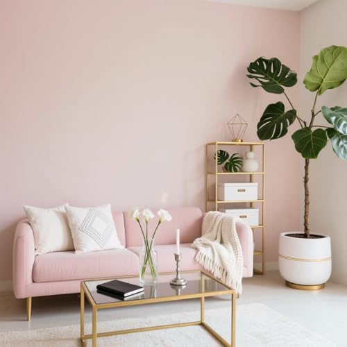 Image of Yancorp 16 inchx394 inch Matte Pink Contact Papaer Peel and Stick Wallpaper Vinyl Wrap Countertop Wallpapers Waterproof for Cabinets Drawers Bedroom Kitchen Self-Adhesive Wallpaper