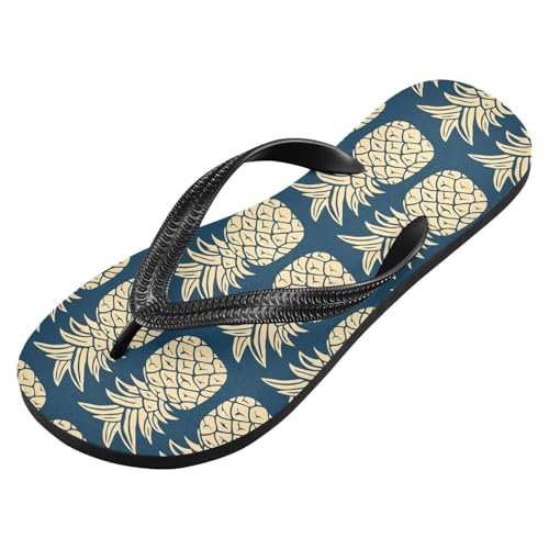Pineapple Fruit Blue Flip Flops for Beach Thong Sandals Anti-slip Lightweight Flat Slippers for House Indoor Outdoor2