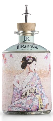 J.Rose, Ginebra premium Italiana estilo London Dry, Gin de 9 botánicos. Botella con diseño de Milo Manara de 70 cl, 43% Vol de Alcohol. (JR08)