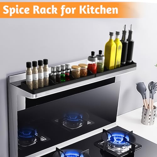Foeacry Magnetic Stove Top Shelf 30"/15", 2-Piece Silicone Over the Stove Shelf Spice Rack & Spice Organizer — Heat Resistant, No Drill Kitchen Storage Organizer for Gas & Electric Stoves by Foeacry - Image 6
