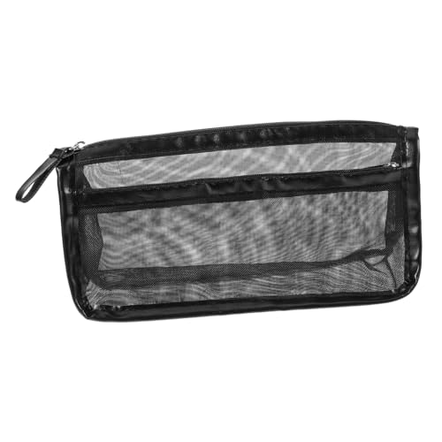 NOLITOY メッシュ素材大容量ペンケース 化粧ポーチ 多機能収納バッグ 透明