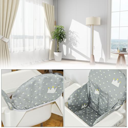 Image of for IKEA High Chair Cushion, High Chair Pad for IKEA Antilop Highchair, Cotton Non-Slip, Soft, Baby Sitting More Comfortable (Gray Crown)