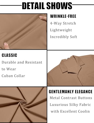 COOFANDY Mens Short Sleeve Dress Shirts Button Down Untucked Wrinkle Free Shirts Casual Summer Shirt with Pocket4