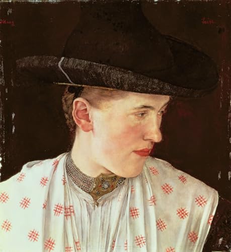 Impression sur toile Tête de paysanne de Wilhelm Leibl, peinture moderne 60x90