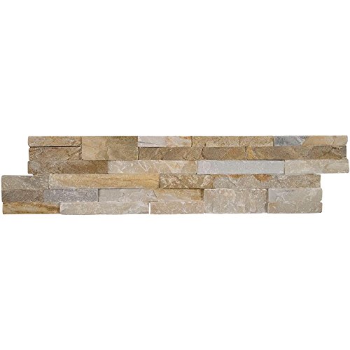 Vogue Peel & Stick Golden Honey Quartzite Stacked Stone 21.75" X 6", Wall