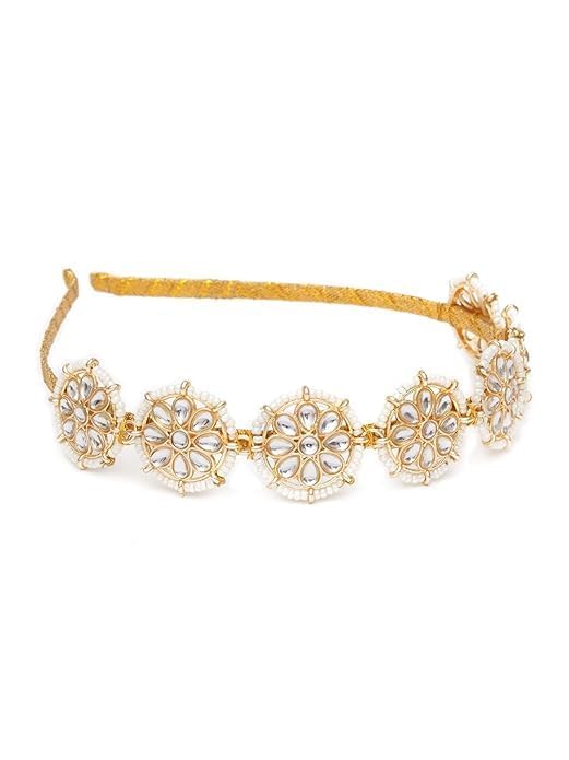 Kundan Studded Matha Patti/Sheesh Patti Hairband/Traditional Headband Hair accessory Jewellery for Women and Girls-image-14