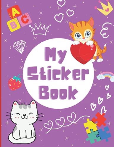 My Sticker Album: Permanent Blank Sticker Book for Kids I Sticker Activity Book for Children I Premium Cat Cover Design image 2