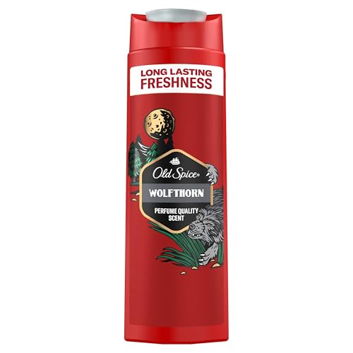Old Spice Wolfthorn 3-in-1 Duschgel für Haar, Gesicht und Körper 400 ml, langanhaltende Frische, Duft von Parfümqualität, Tiefenreinigung
