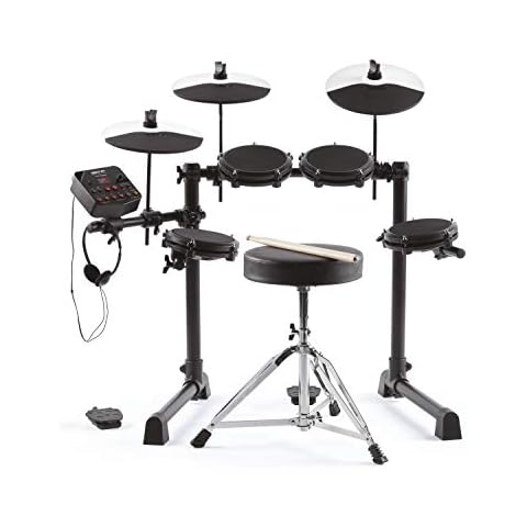 Alesis Drums Debut Kit - Kids Electric Drum Kit with 4 Quiet Mesh Electronic Drum Pads, 120 Sounds, Drum Sticks, Drum Stool, Headphones, and Lessons Cover