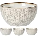 Annastore 4-tlg. Set Schalen aus Porzellan in eleganter Optik 680 ml - Porzellanschalen - Müslischalen - Snackschalen - Salatschalen Dessertschalen