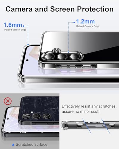 Image of ClearPC Clear Hard PC Case for Samsung Galaxy A33 5G, Anti-Yellow Transparent Back Cover, Anti-Scratch, Raised Camera Protection, Shockproof, Wireless Charging Compatible, NonYellowing (Clear)
