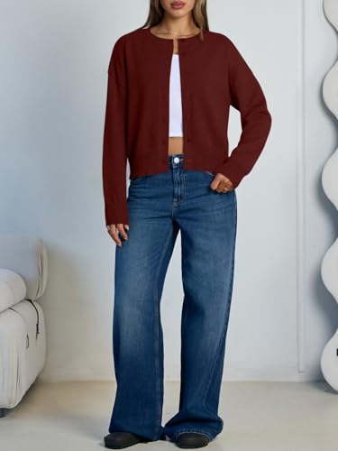 Image of Trendy Queen Cropped Cardigan Sweaters for Women Lightweight Y2k Fall Outfits Spring Fashion Clothes 2026