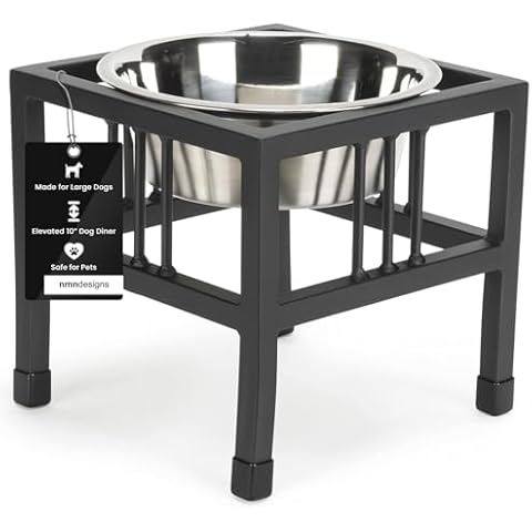 Baron Single Bowl Dog Feeder - Elevated Diner - 10" Tall Cover