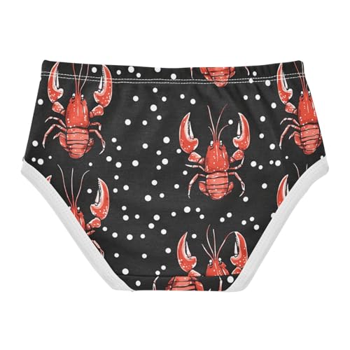 Wusikd Red Lobsters Girls' Underwear Cotton Dots Girls Briefs Soft Toddler Underwear 2T2