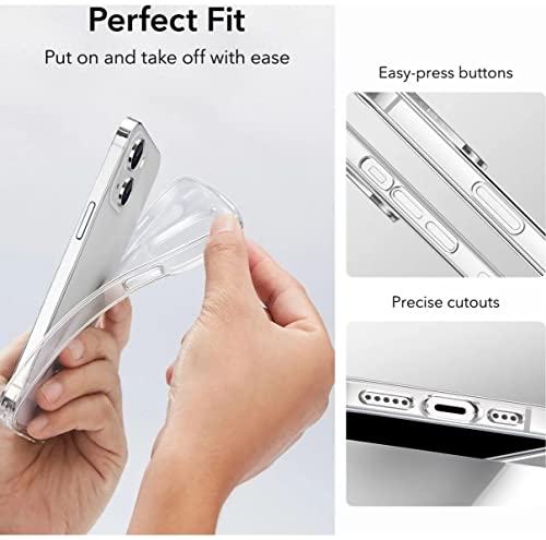 Esr Clear Case Compatible With Iphone 14 Case And Iphone 13 Case, Shockproof Thin Silicone Cover, Yellowing-Resistant Slim Transparent Tpu Phone Case, Project Zero Series, Clear #TOP3
