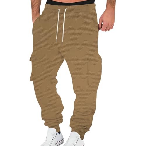 WENKOMG1 Mens Workout Pants, Casual Athletic Elastic Waist Cargo Jogger Jersey Sweatpants with Pockets, M-3XL3