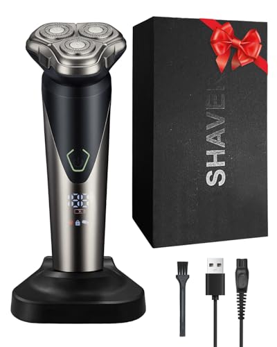Rasierer Herren Elektrisch, 3D Rotationskörper Rasierer Nass und...