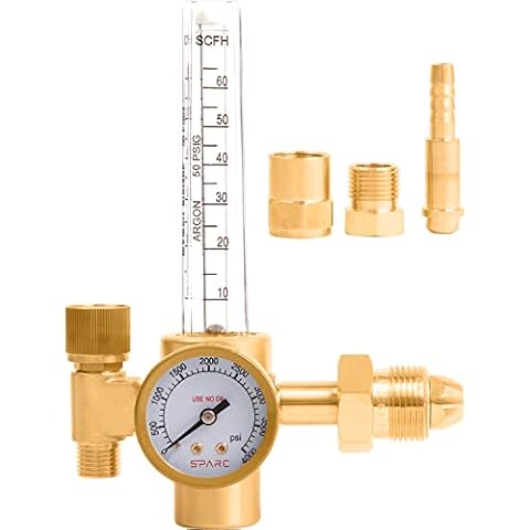 SPARC Argon CO2 Flow Meter + Welding Gas Regulator for MIG Welding TIG Welding 0-70CFH CGA580 LIFETIME USA WARRANTY Cover