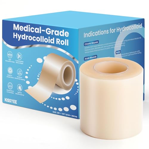 Image of Hydrocolloid Roll Bandages, 2IN x 10FT Extra Large Hydrocolloid Patch with Self-Adhesive, Ultra Absorbent, Cut-to-Size, Flexible & Waterproof for Burn, Blister, Acne Care, First Aid Kit Essential