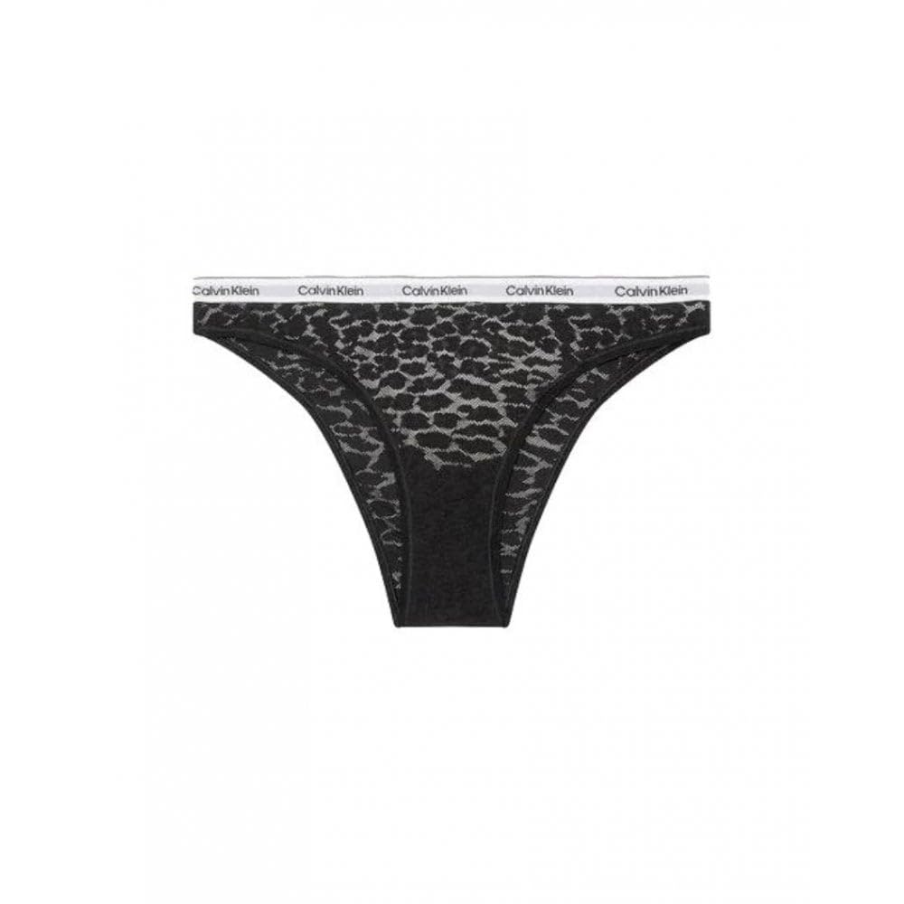 Calvin Klein Women's Lace Brazilian Thong - Black - 8 (XS)