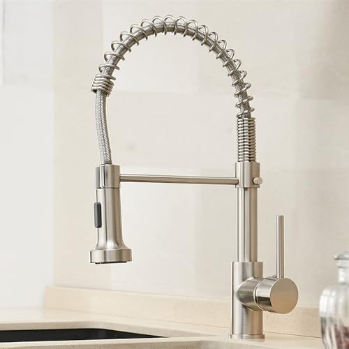 Robinet de cuisine avec bec extractible pour stopper les éclaboussures et laver l'évier