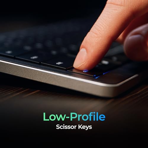 Image of CLVX 1 Wireless Keyboard with Trackpad Full Size Bluetooth RGB | Touchpad built into the keys, backlit low-profile scissor switches, multi-device Bluetooth and USB-C, quiet typing