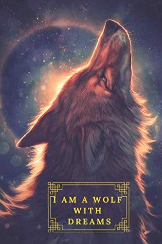 WOLF NOTEBOOK AND JOURNAL : journal lined gift notebook for teen or men notes 100 page, 6 x 9 inches