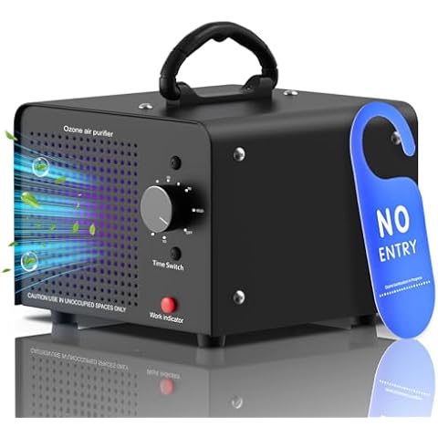 PROGRACE Ozone Machine Odor Removal - Ozone Generator 60,000mg/h Ozone Odor Eliminator 0zone Machine for Car,Home,Smoke,Pet Room Office,Basement Odor High Capacity Ozone Air Purifier (Black) Cover